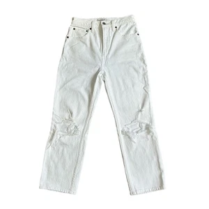 Abercrombie & Fitch Jeans The Ankle Straight Ultra High Rise White Denim 26 2 S - Picture 1 of 12