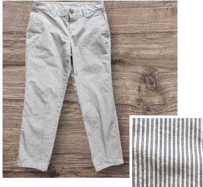 Pantalones a rayas GAP para mujer novia caqui azul marino y blanco talla 4 - Preppy Foto 1 de 4