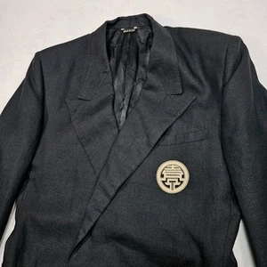 Blazer lino uomo 40 S doppiopetto pizzo bavero vintage anni 80 Gianni Versace - Foto 1 di 18