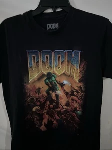 Doom Bethesda Game t shirt rare design basic black classic tee Size M - Picture 1 of 3