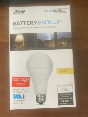 Feit Battery Backup Rechargeable Emergency LED Soft White A21 Light Bulb - Image 1 of 3