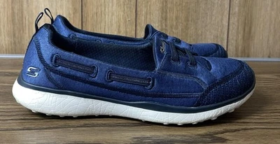 Zapatos Skechers para mujer talla 7,5 azul marino sin cordones refrigerados por aire espuma viscoelástica cómodos Foto 1 de 4