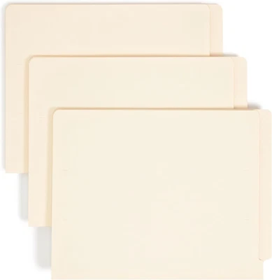 End Tab File Folders, 100 Count, Manila, Reinforced Straight-Cut Tabs, Letter Si - Image 1 of 4