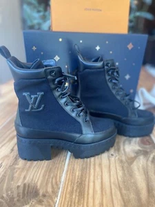 louis vuitton laureate black boots women 37 - Picture 1 of 9