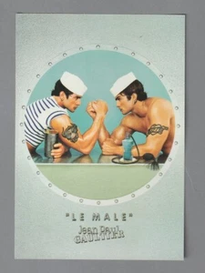 Carte publicitaire + patch - Le Male de JP Gaultier recto verso  (tatoo bison) - Picture 1 of 2