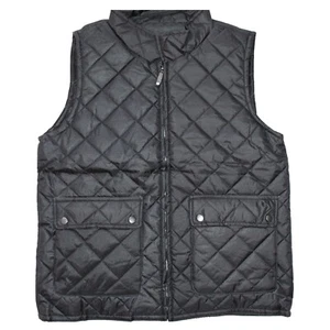 LADIES BLACK PUFFER VEST w/ FRONT ZIP - OA21 - Picture 1 of 2