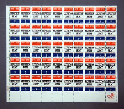 US Stamps 1965 Mint Sheet 5 cent "Salvation Army" Jul 02nd, MNH SC# 1267 - Image 1 of 4