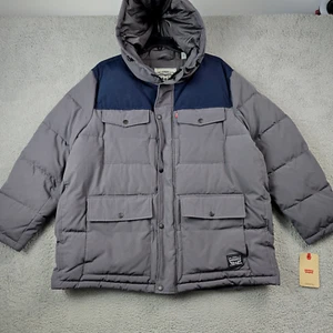 Levis Quilted Parka Jacket Mens 2XL XXL Gray Cloth OUTDOORS HEAVYWEIGHT Coat NWT - Picture 1 of 18