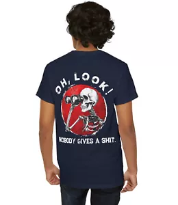 Skeleton Oh Look Nobody Gives A Back Side T-Shirt, Halloween Skeleton Shirt - Picture 1 of 4