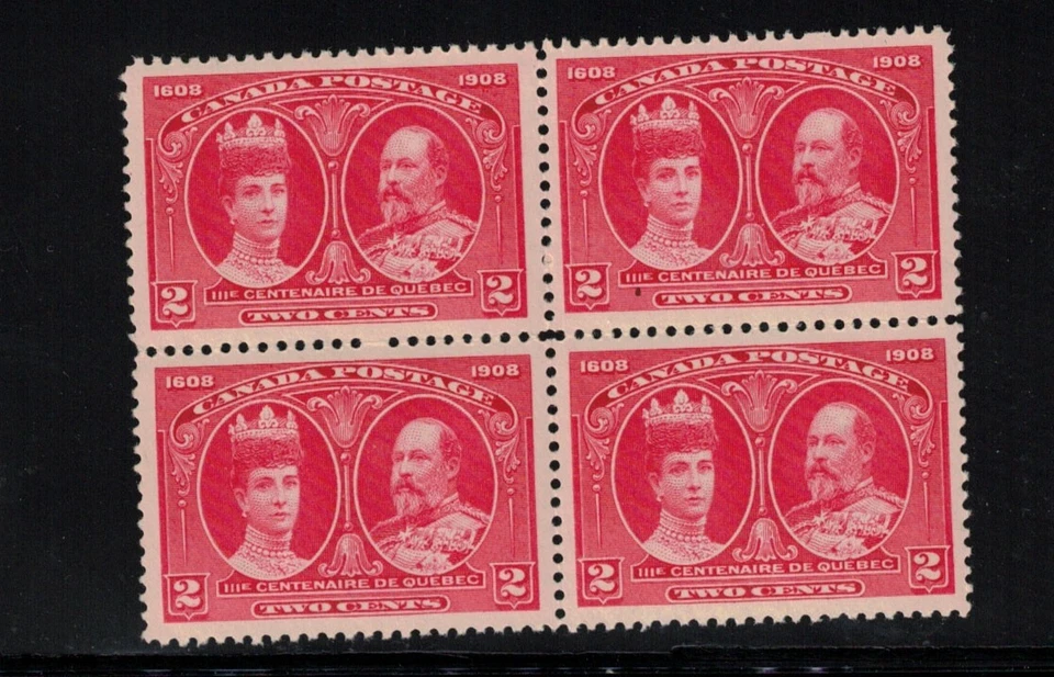 Canada #98 Extra Fine Never Hinged Block Upper Left Stamp With Natural Gum Skip - Image 1 of 2