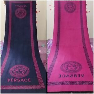 VERSACE Italy Ladie reversible large scarf size 80"×28" used with out tags wool