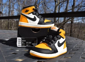 Nike Air Jordan 1 Retro High OG TD 'Yellow Toe' AQ2665-711 Toddler Size 7C - Picture 1 of 10
