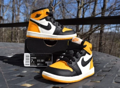 Nike Air Jordan 1 Retro High OG TD 'Yellow Toe'  AQ2665-711  Toddler Size 7C - Image 1 of 4
