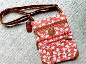 Stone Mountain CROSSBODY Orange Palm Tree Pattern Quilted Purse Adjustable NWT - Picture 1 of 7