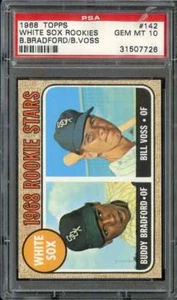 1968 TOPPS #142 BUDDY BRADFORD/BILL VOSS PSA 10 (RC) WHITE SOX ROOKIES - Picture 1 of 2
