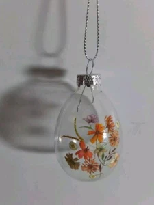 Christbaumschmuck zum Aufhängen aus Glas mit Blumen - Bild 1 von 2