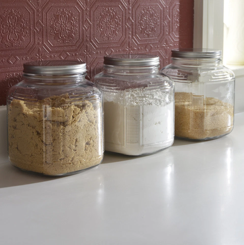 Anchor Hocking 1-gallon Cracker Jar With Brushed Aluminum Lid Set of 4