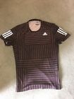 Adidas Stipe T Shirt /top Size Small In Grey With Reflective Stripes
