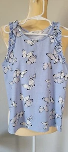 H&M Girl Blutterfly Blouse Size 8/10 - Picture 1 of 6