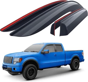 4pcs Window Visor Rain Sun Guard For 04-14 Ford F150 Extended Cab Super Cab - Picture 1 of 2
