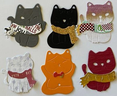 РОЖДЕСТВЕНСКИЙ КОТЕНОК Высеченный Набор (18 шт.) Праздник•Шляпа•Шарф•Зима•Холод•Кошка•Домашние животные• - Изображение 1 из 4