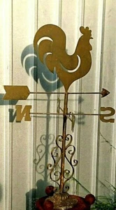FRENCH style or HAMPTONS decorative weathervane rooster rust GARDEN OUTDOOR NEW - Picture 1 of 6