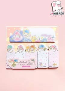 LittleTwinStars note adesive memo pad originale Sanrio anime manga Kawaii A GIAPPONE - Foto 1 di 1