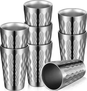 8 Pack 16Oz Stainless Steel Cups Pint Cup Metal Double Layer Insulated Drinking - Picture 1 of 7