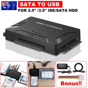 IDE SATA to USB 3.0 Converter Hard Drive Adapter Converter 2.5" 3.5" HDD SSD Kit - Picture 1 of 12