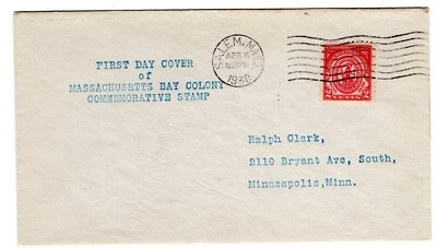 #682 Massachusetts Bay Colony 1930 FDC - Planty #34 to Meisel LISTING COPY - Image 1 of 2