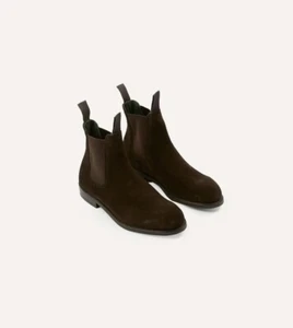 Drakes Hancock Goodyear Welted Chelsea Brown Suede Boots UK 10 EU 44 RRP £950 - Picture 1 of 13