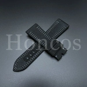 Correa de correa de reloj de nailon de lona negra de 24 mm se adapta a Panerai PAM Sub Diver - Imagen 1 de 4