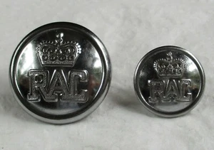 2x British:"RAC (ROYAL AUTOMOBILE CLUB) METAL BUTTONS" (23mm-17mm, 1970s-1980s) - Picture 1 of 3