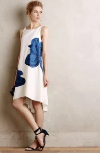ANTHROPOLOGIE RANNA GILL SIZE SMALL SLEEVELESS EMBROIDERED BLUEBELL DRESS - Picture 1 of 11
