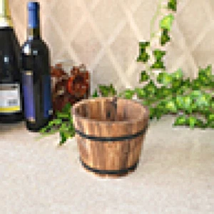 Rustic Succulent Planter Wooden Barrel Empty Flower Pot Container Garden Decor - Picture 1 of 14