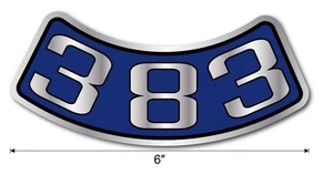 NEW 383 Air Cleaner Decal Sticker Dodge Plymouth Chrysler Classic Mopar Blue USA - Picture 1 of 5