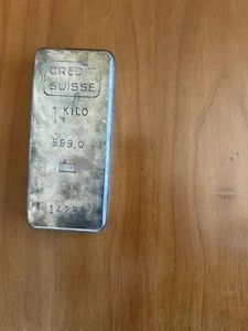 lingotto in argento puro 999 da 1 kilo della Credit Suisse - Foto 1 di 4