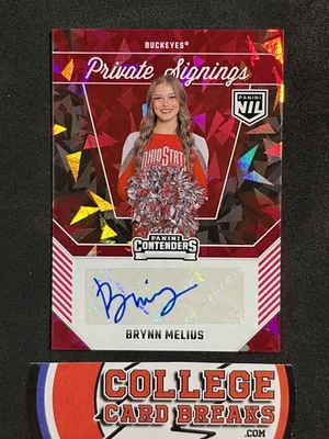 Brynn Melius 2025 auto firmas privadas hielo agrietado radiocontrol Panini Nil #BM Ohio State Foto 1 de 2