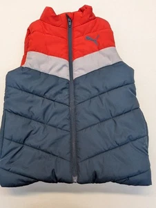 Puma Youth Vest XS 5/6 Puffy Red Blue - Picture 1 of 3