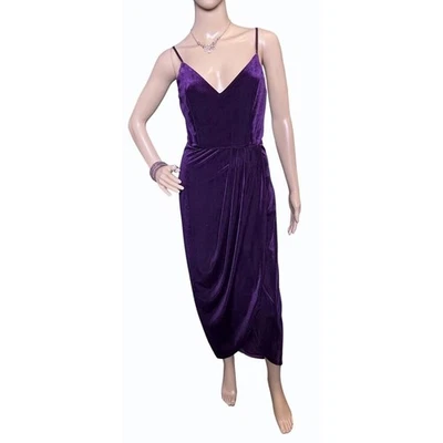 Lulus Purple Velvet Cami Maxi Dress Size Sm Draped Skirt Whimsigoth Prom formal - Image 1 of 4