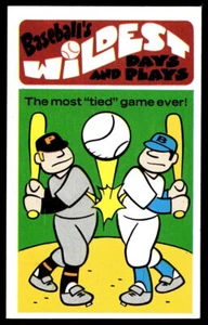 1974 Fleer Official Major League Patches #5 Most Tied Game Ever - Picture 1 of 2
