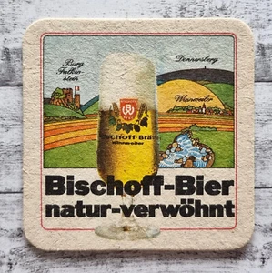 1985 Bischoff Bier Donnersberg verwöhnt Schutz Natur Bierdeckel Reklame Deko alt - Bild 1 von 2