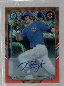 KRIS BRYANT 2015 BOWMAN CHROME ORANGE SHIMMER ROOKIE AUTO RC CUBS 18/25
