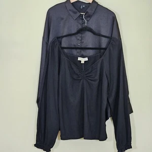 Top Womens XL Lot of 2 MICHAEL by Michael Kors Vero Moda Black Office Gothic - Picture 1 of 16