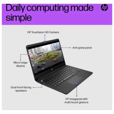 HP 14s-dq0034na Intel Celeron N4120 16GB RAM 512GB SSD 14" Windows 11 S - Image 1 of 4