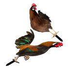  2 PCS Acrylic Decorative Garden Inserts Rooster Lawn Sign Animal Stakes Chicken Statue