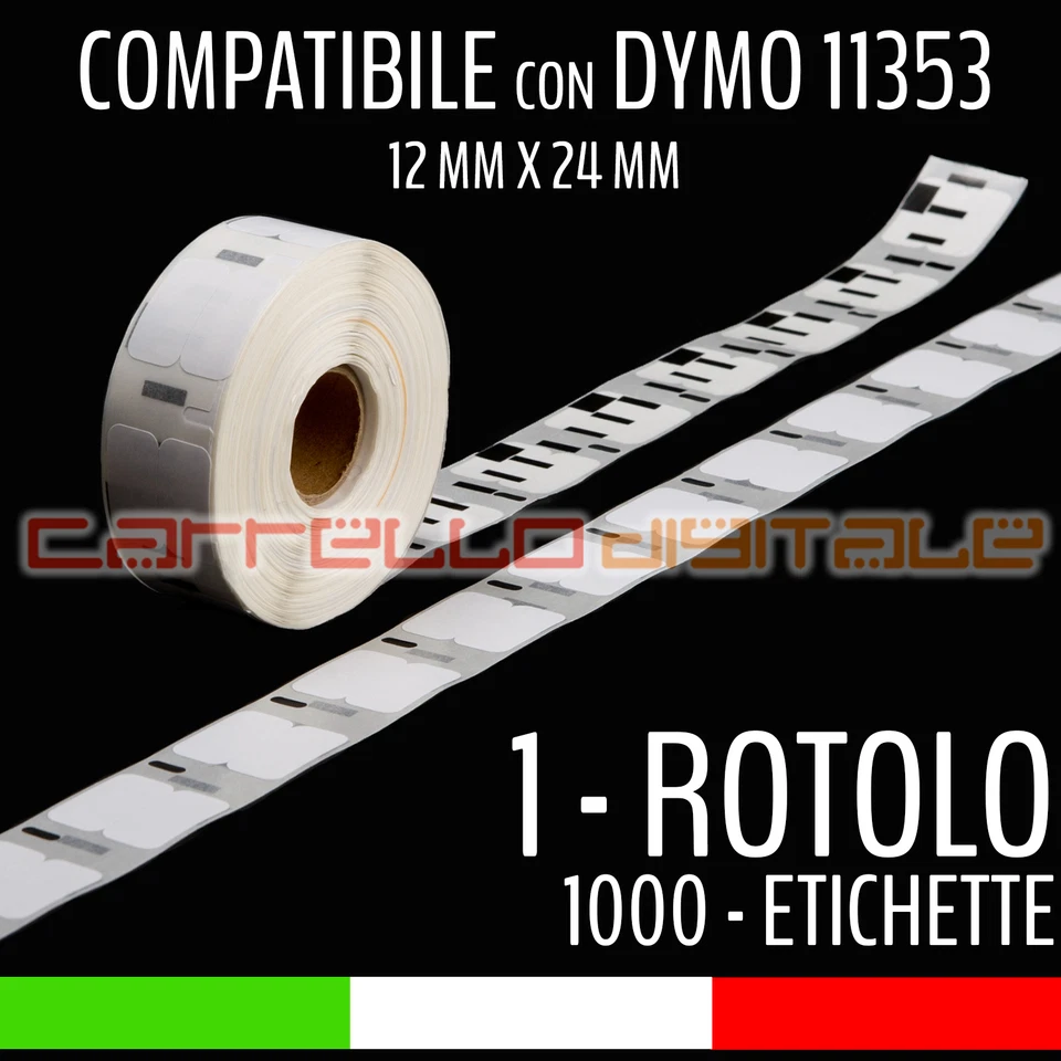 NOTEK 1 ROTOLO Etichette Compatibili con DYMO 11353 24 mm X 12 mm LABELWRITER 400 450