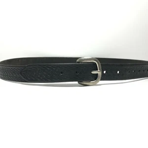 Cinturón para hombre Cabela negro 46 cesta de cuero estampado tejido informal hebilla de latón para hombre - Imagen 1 de 11