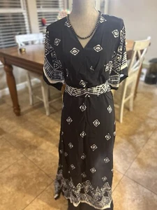 New Chico's Women’s Navy/White Maxi Tie Dress Size 2.5 (14) Retail $129 AHA23 - Picture 1 of 13