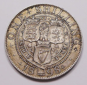 Great Britain 1898 Shilling VF-XF * HIGH Grade BEAUTIFUL Victoria UK Silver Coin - Picture 1 of 2